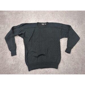 Vintage John Henry Sweater Mens Large‎ Black 50% Wool Made in Taiwan